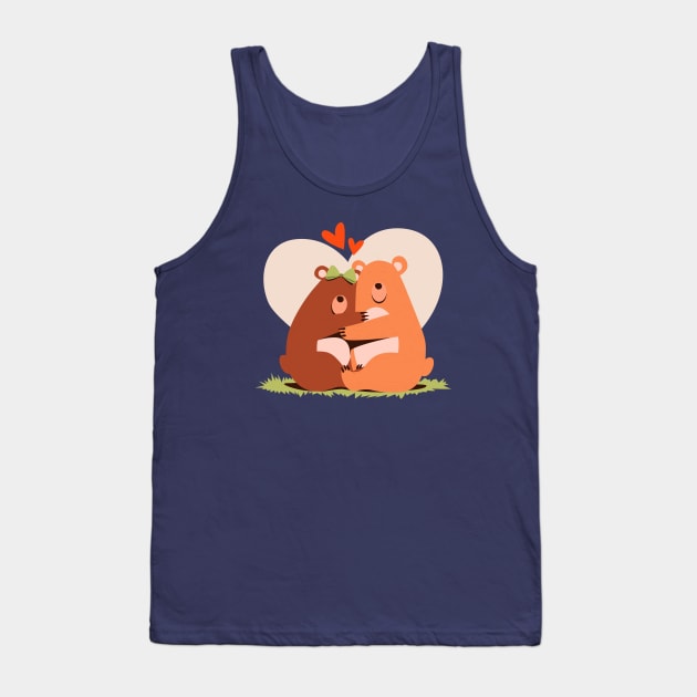 Bear Couple Cute Tank Top by Mako Design 